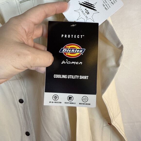 Dickies Temp IQ Women's Medium Cooling Utility Long Sleeve Shirt Beige NWT - Picture 12 of 16